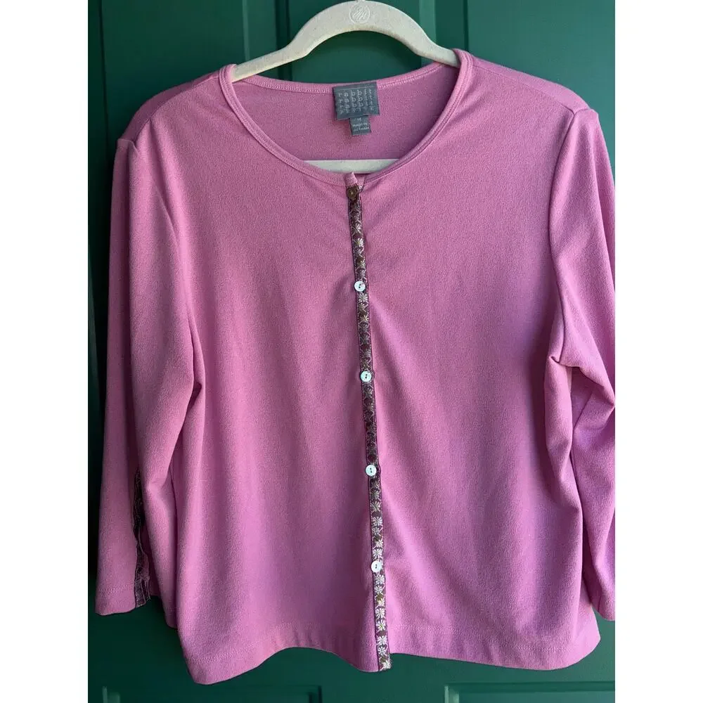 Rabbit Rabbit Rabbit 14 petite pink floral cardigan - Picture 5 of 9